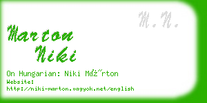 marton niki business card